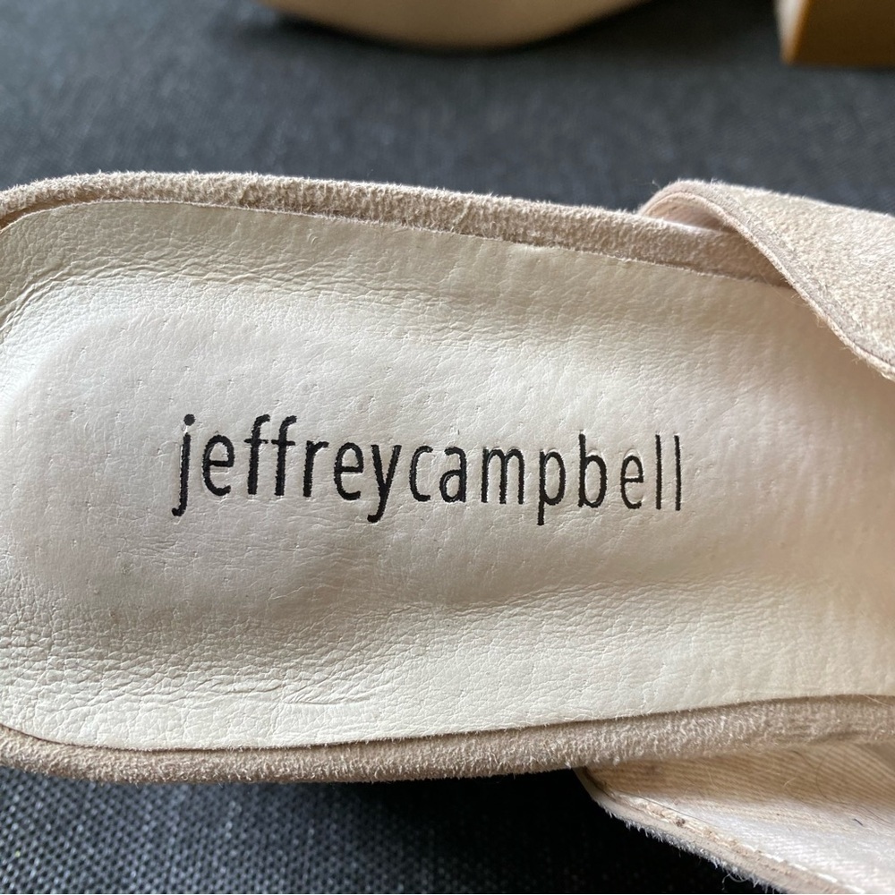 Jeffrey Campbell Perpetua Mules Sandals Tan Beige Leather Women’s Size 8 - Picture 7 of 8